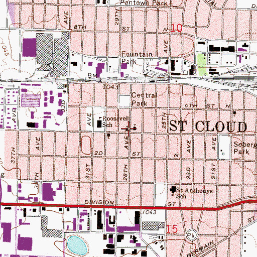 Topographic Map of Immaculate Conception Church, MN
