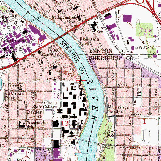 Topographic Map of Lutheran Student Fellowship, MN