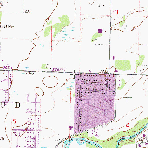 Topographic Map of Love of Christ Lutheran Church, MN