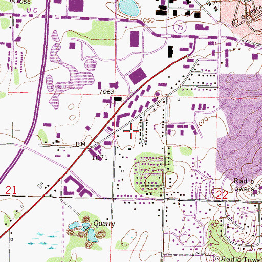 Topographic Map of Saint Cloud Unitarian Universalist Fellowship, MN