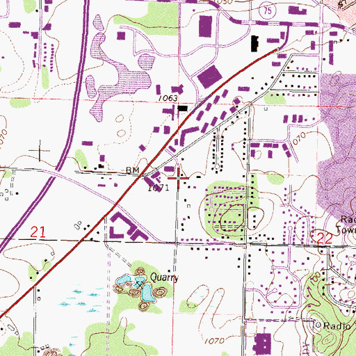 Topographic Map of Jubilee Worship Center, MN