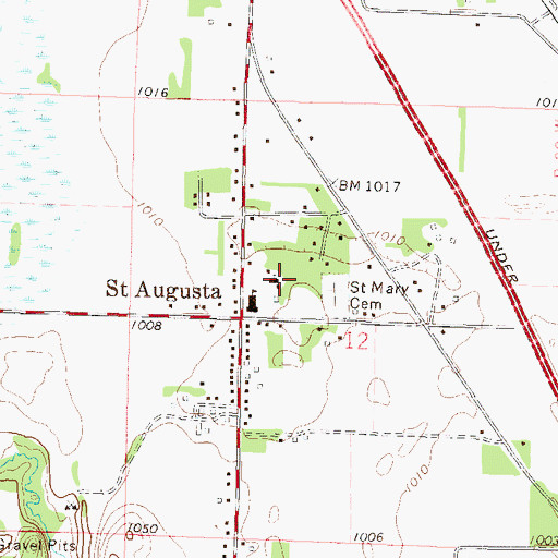 Topographic Map of Saint Mary Help of Christians Church, MN