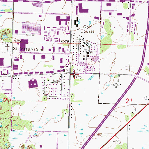 Topographic Map of Bethlehem Lutheran Church, MN