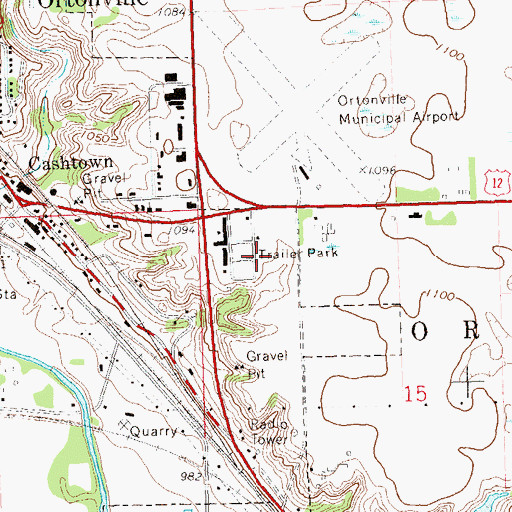 Topographic Map of Hilltop Manor Mobile Home Park, MN