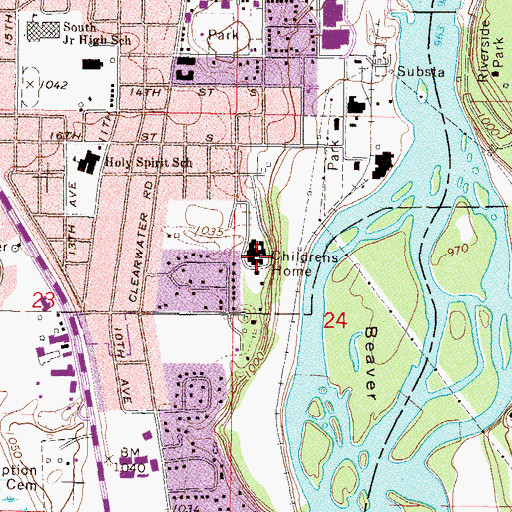 Topographic Map of Childrens Home, MN