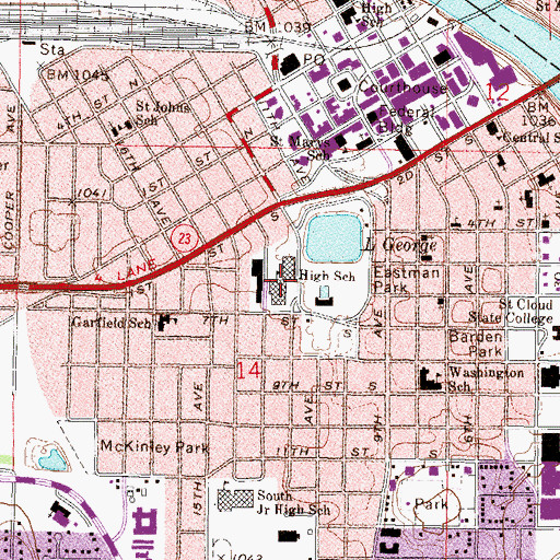 Topographic Map of Technical High School, MN