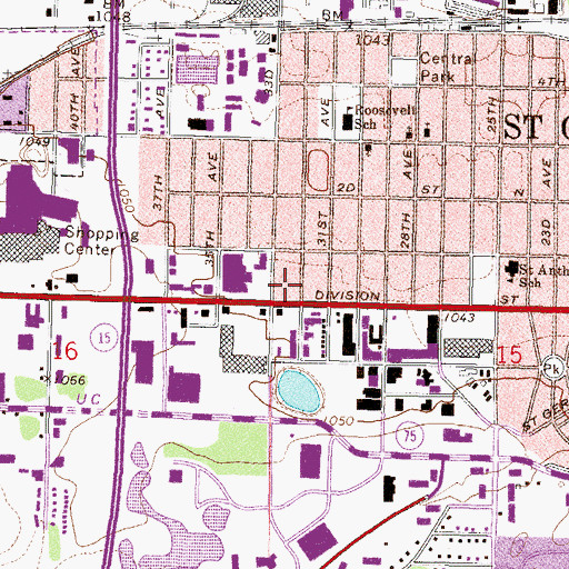 Topographic Map of Area Learning Center West, MN