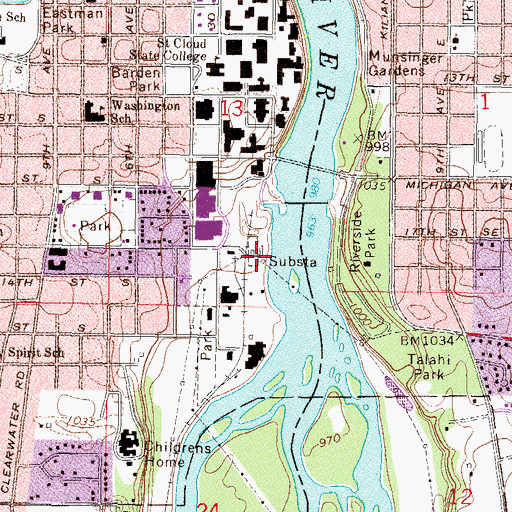 Topographic Map of Beaver Islands Park, MN