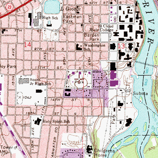 Topographic Map of South Side Park, MN