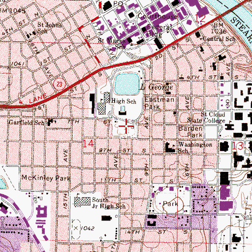 Topographic Map of Clarks Field, MN