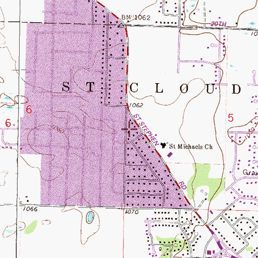 Topographic Map of Sunset Park, MN