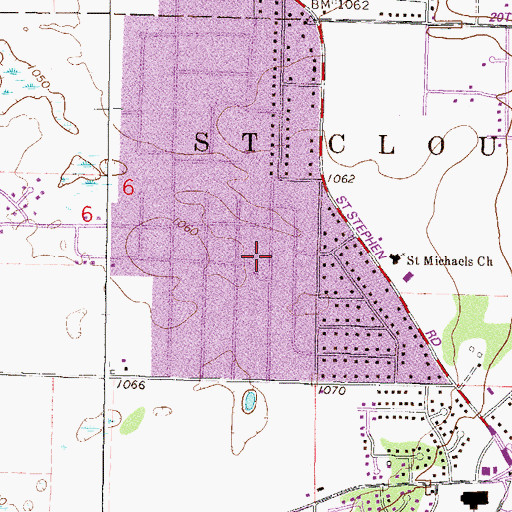 Topographic Map of Oak Wood Park, MN