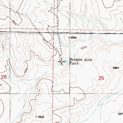 Topographic Map of Broken Axle Tank, AZ