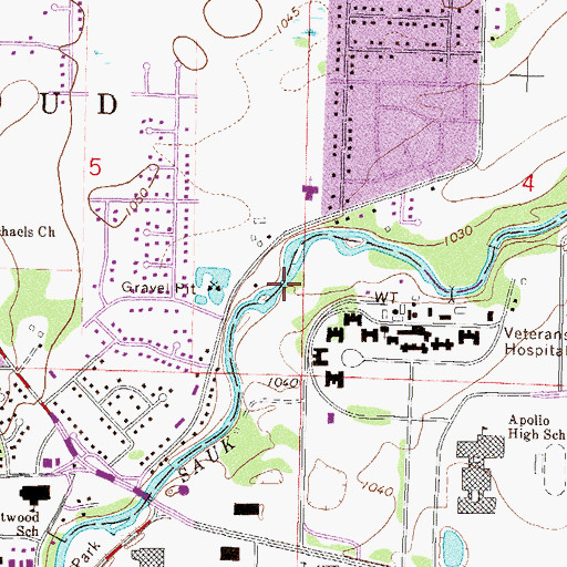 Topographic Map of Case's River Park, MN
