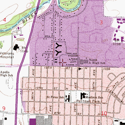 Topographic Map of Madison Park, MN