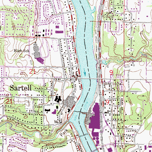 Topographic Map of Riverside Presbyterian Church, MN
