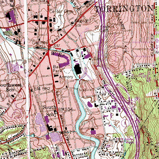 Topographic Map of East Branch Naugatuck River, CT
