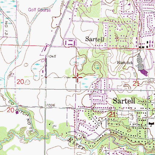 Topographic Map of Celebration Lutheran Church, MN