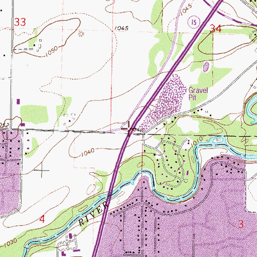 Topographic Map of Abbott Northwestern Health Services Center, MN