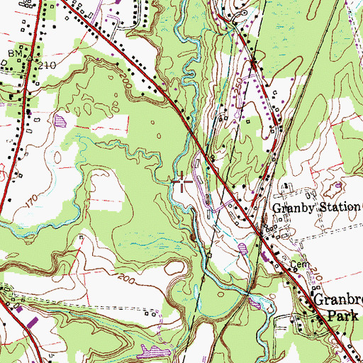 Topographic Map of East Branch Salmon Brook, CT