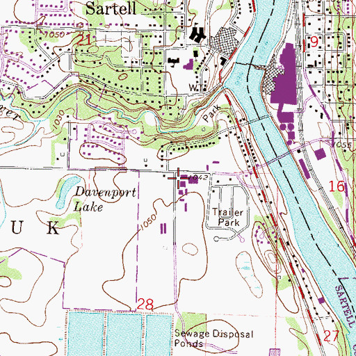 Topographic Map of Sartell Police Department, MN