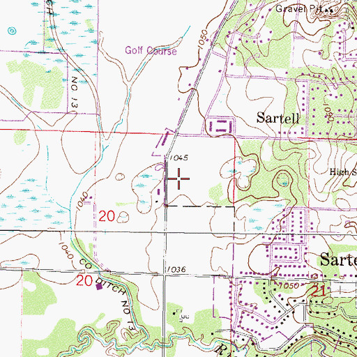 Topographic Map of Pine Meadow Elementary School, MN