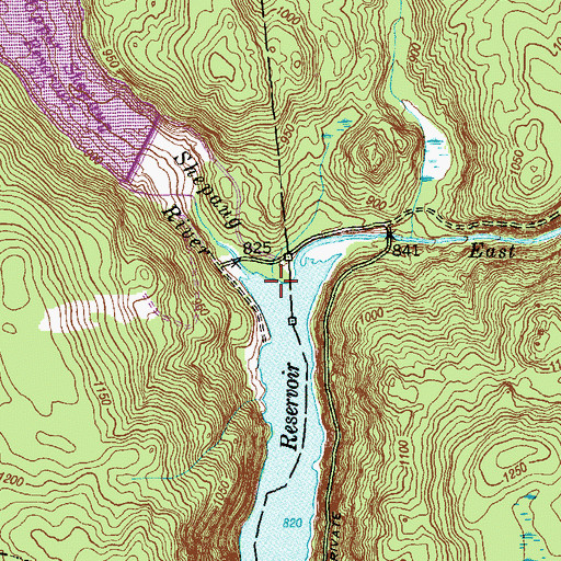 Topographic Map of East Branch Shepaug River, CT