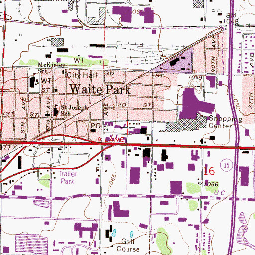 Topographic Map of Sterling Park Healthcare Center, MN