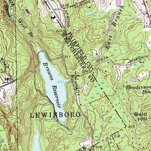 Topographic Map of East Branch Silvermine River, CT