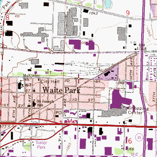 Topographic Map of Jiagello Park, MN