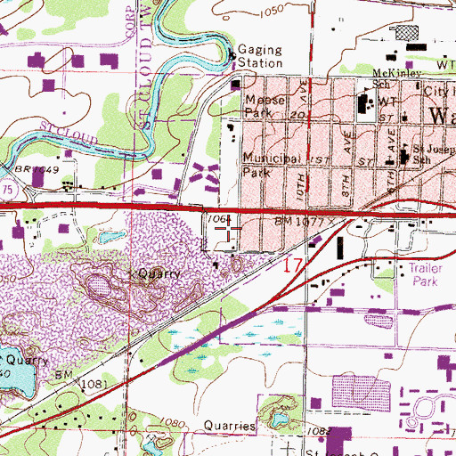 Topographic Map of Bartz Park, MN