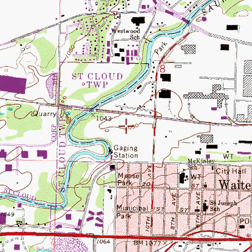Topographic Map of Rivers Edge Park, MN