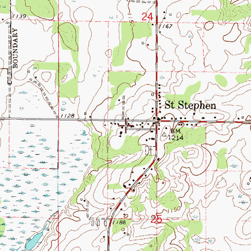 Topographic Map of Saint Stephen Elementary School, MN