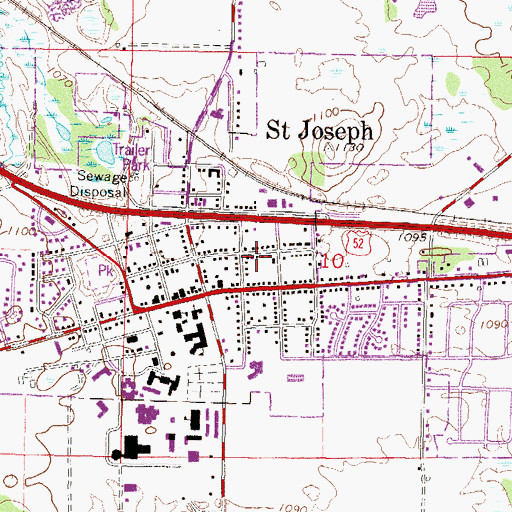 Topographic Map of Saint Joseph, MN