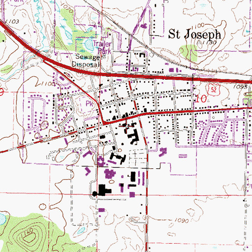 Topographic Map of Saint Joseph Lab School, MN