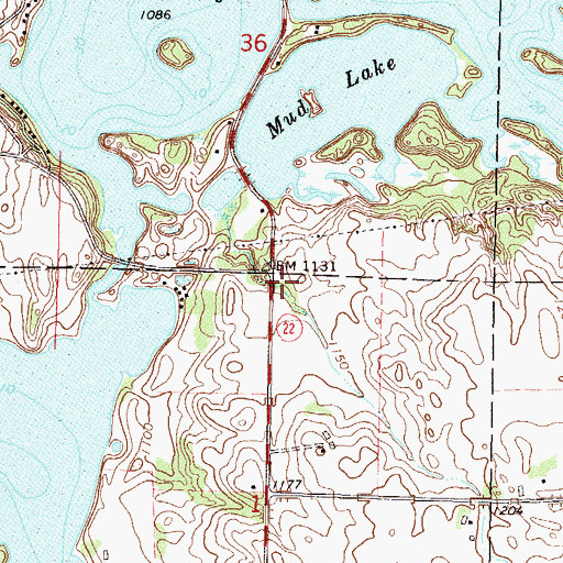 Topographic Map of Cozy Corner Campground, MN