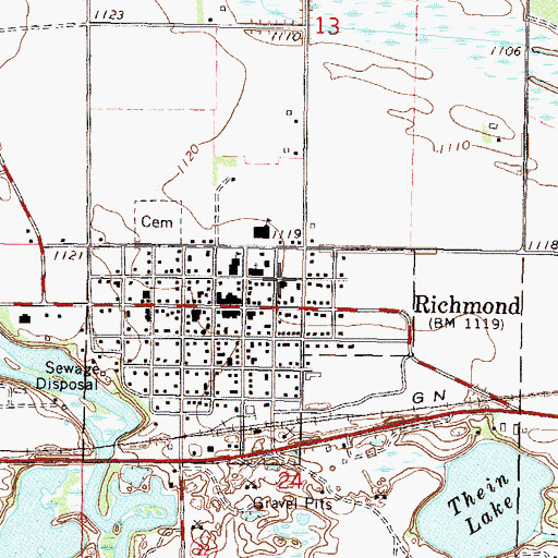 Topographic Map of Richmond Medical Clinic, MN