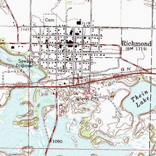 Topographic Map of Richmond, MN