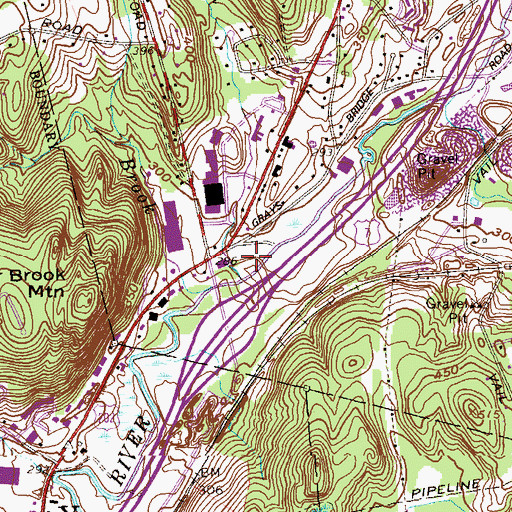 Topographic Map of East Brook, CT