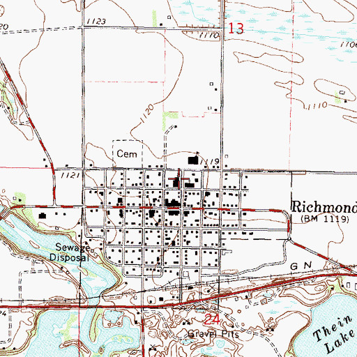 Topographic Map of Saint Peter and Paul School, MN