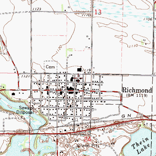 Topographic Map of Saint Peter and Paul Catholic Church, MN