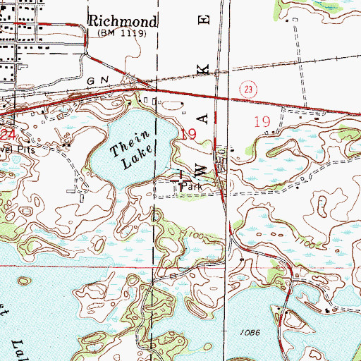 Topographic Map of Richmond Community Park, MN