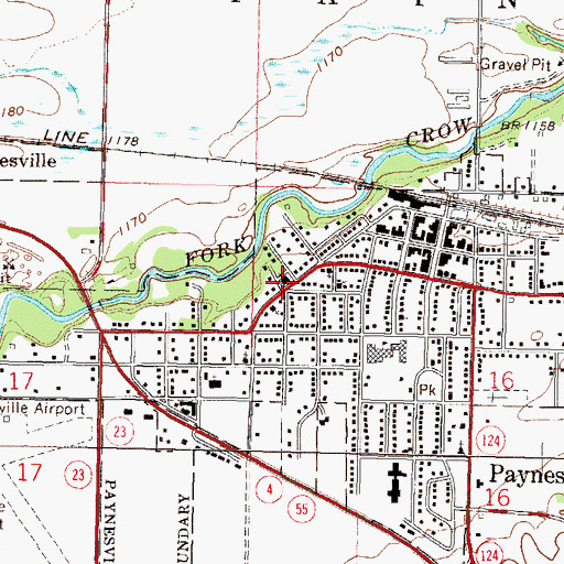Topographic Map of Grace United Methodist Church, MN