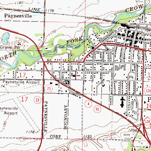 Topographic Map of Saint Louis Catholic Church, MN