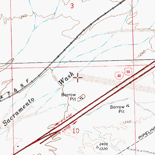 Topographic Map of Buck Mountain Wash, AZ