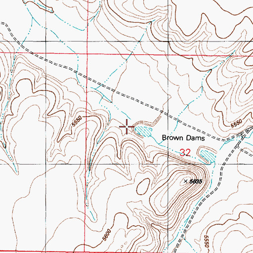 Topographic Map of Brown Dams, AZ