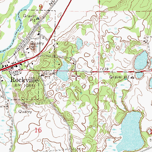 Topographic Map of Rockville Fire Department, MN