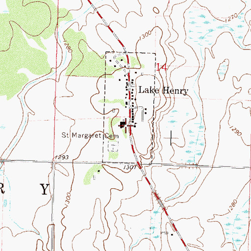Topographic Map of Saint Margaret's Parish, MN