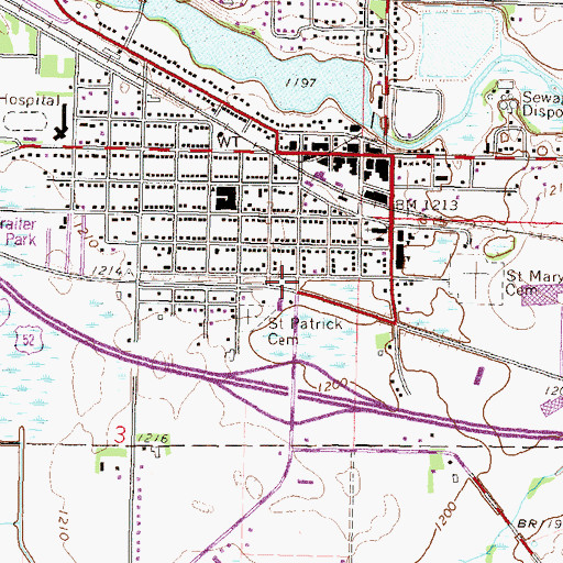 Topographic Map of Melrose Fire Department, MN