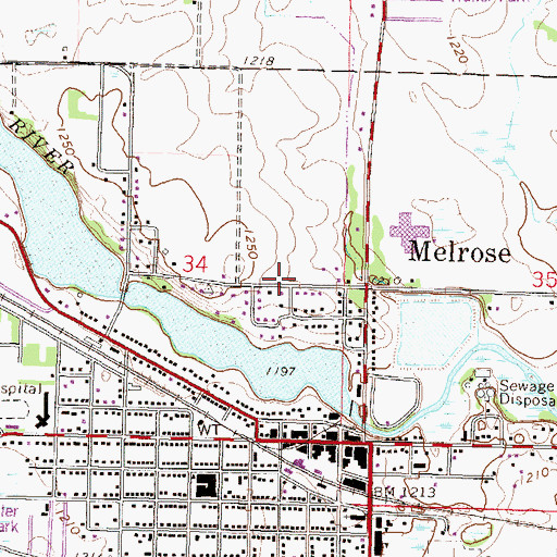 Topographic Map of Saint Paul's Lutheran Church, MN